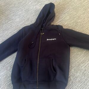 Palm angels navy blue zip up hoodie size m